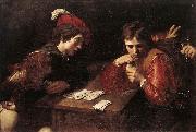 VALENTIN DE BOULOGNE Card-sharpers at oil on canvas
